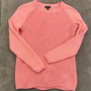 Talbots Coral Textured Crew Neck Sweater